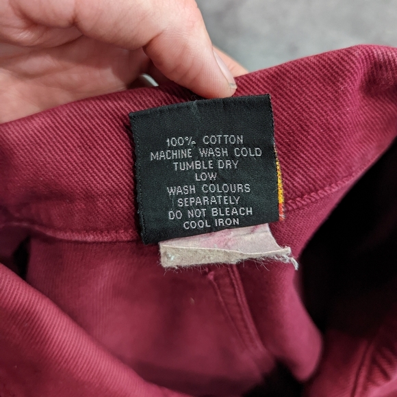 Cross Colours Crafted in South Central L.A Burgundy cotton oversize denim XL - Picture 2 of 12
